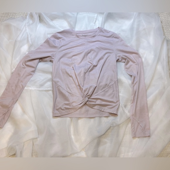 Athleta Essence Twist Light Pink Long Sleeved Top - Picture 4 of 10